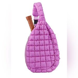 Pickle O' Joe Quilted Sling Bag Pickleball Bag Vibrant Purple Purse Bag